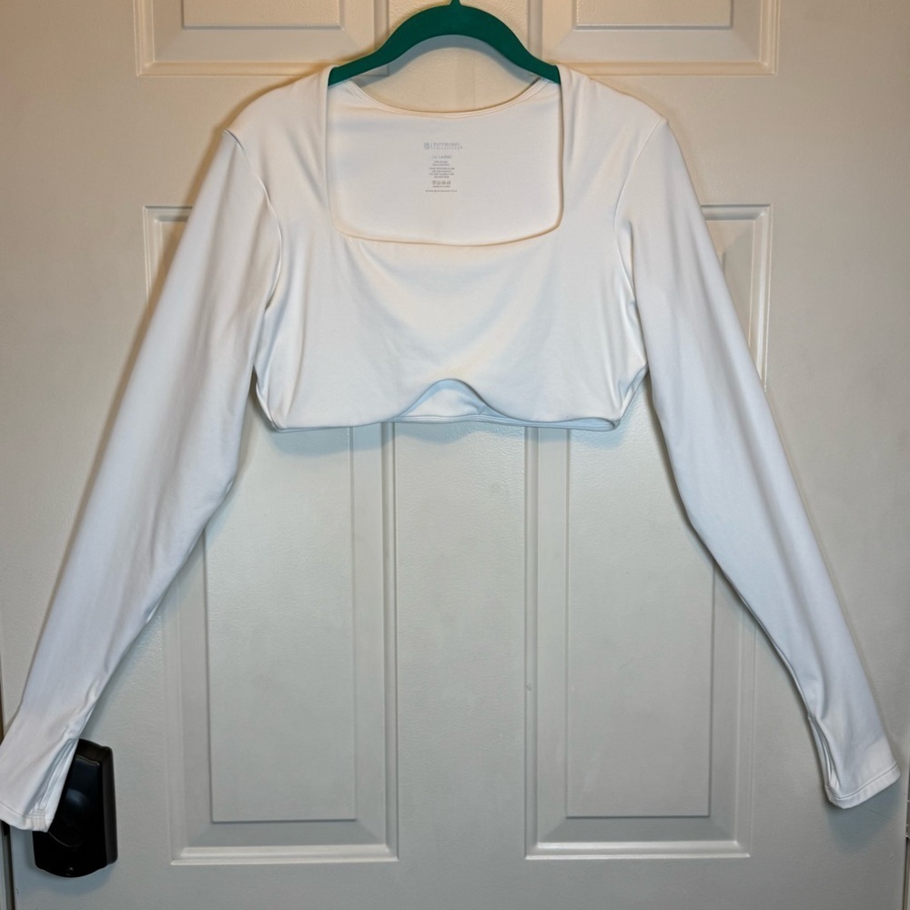 Buff Bunny Collection Curve Crop Top White Long Sleeve Sz XXL